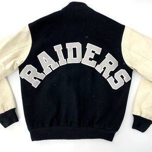 Vintage Chalk Line NFL‎ Los Angeles Raiders AFC Wool Varsity Jacket M READ AS IS